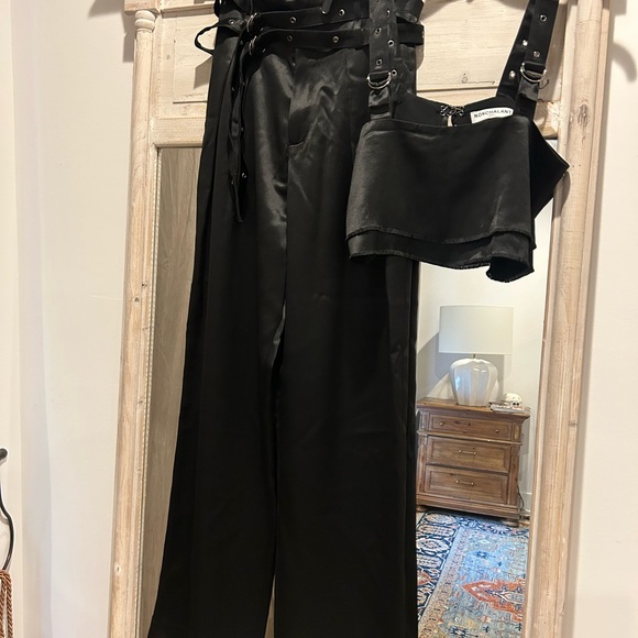 BLACK - Nonchalant Freya crop top and matching double-belted trousers - Picture 7 of 8